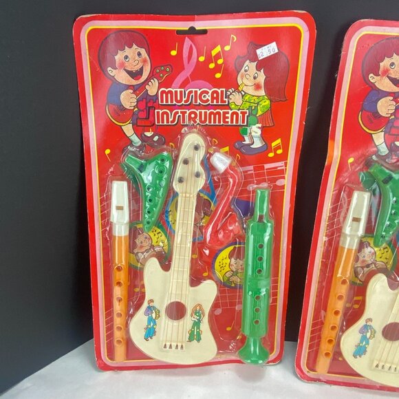 Vintage 90s Kids Play Plastic Musical Instruments New in Package Lot of 3 - Picture 2 of 10